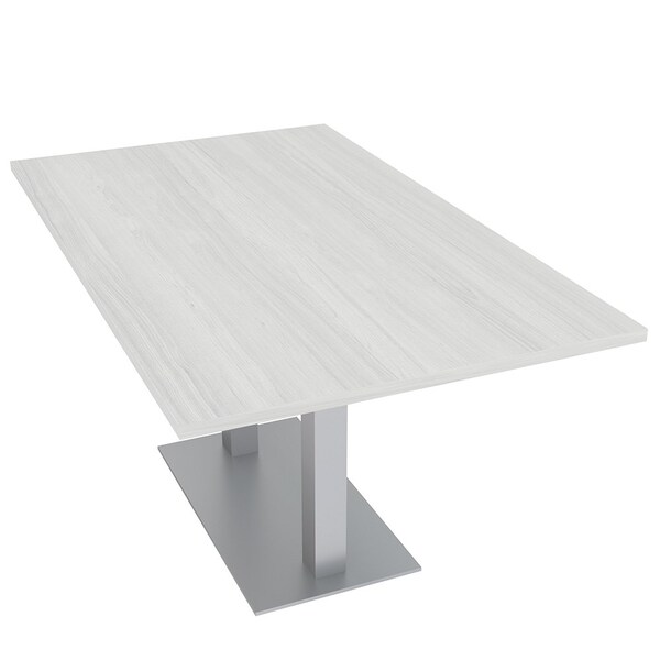 35.5 in W, 59.5 in L, 29 in H, Engineered Wood Top, White